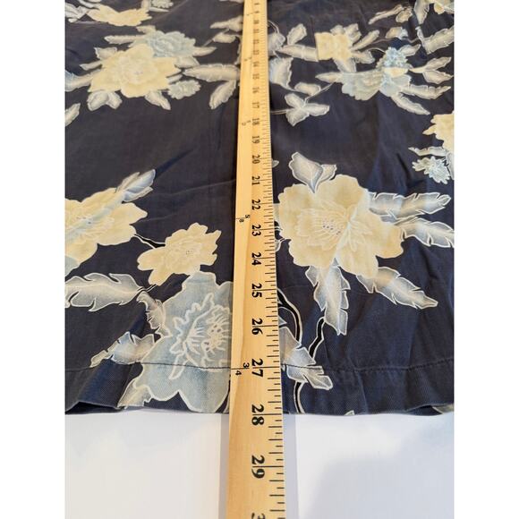 Tommy Bahama 100% Silk Hawaiian Shirt M Blue Cream Floral Aloha Island Resort - Picture 5 of 7